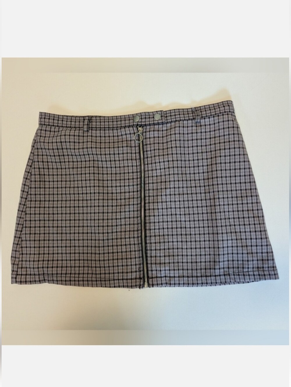 Wild Fable Gray Lavender Plaid Mini Skirt Academia College Work Chic Excel Used